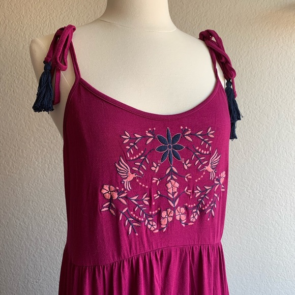 🍓NWOT  Rayon Plum Pink Summer unique Dress - Picture 6 of 9